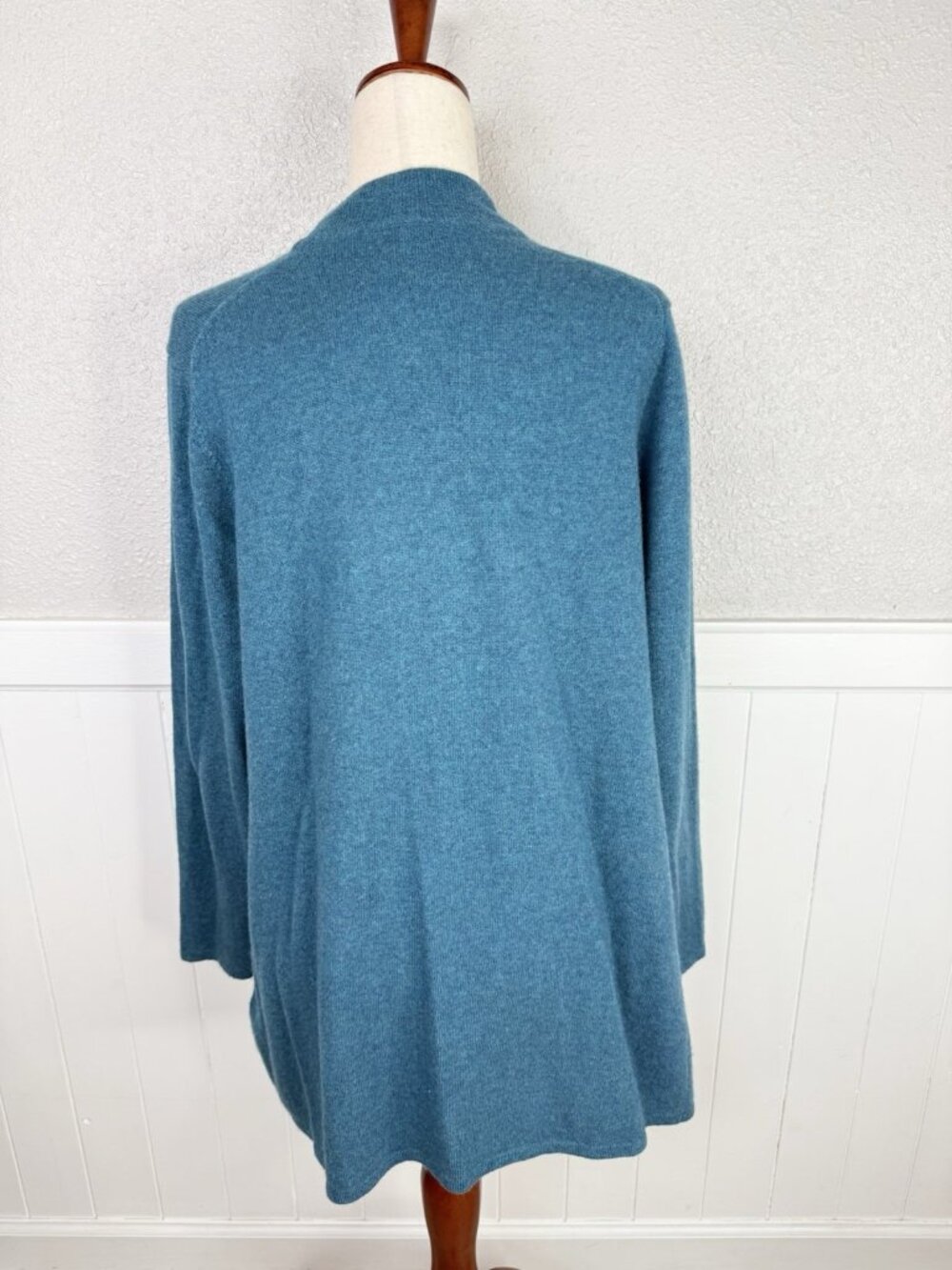 Charter Club Luxury 100% Cashmere Open Front Cardigan Size XL Teal Classic - Picture 5 of 9